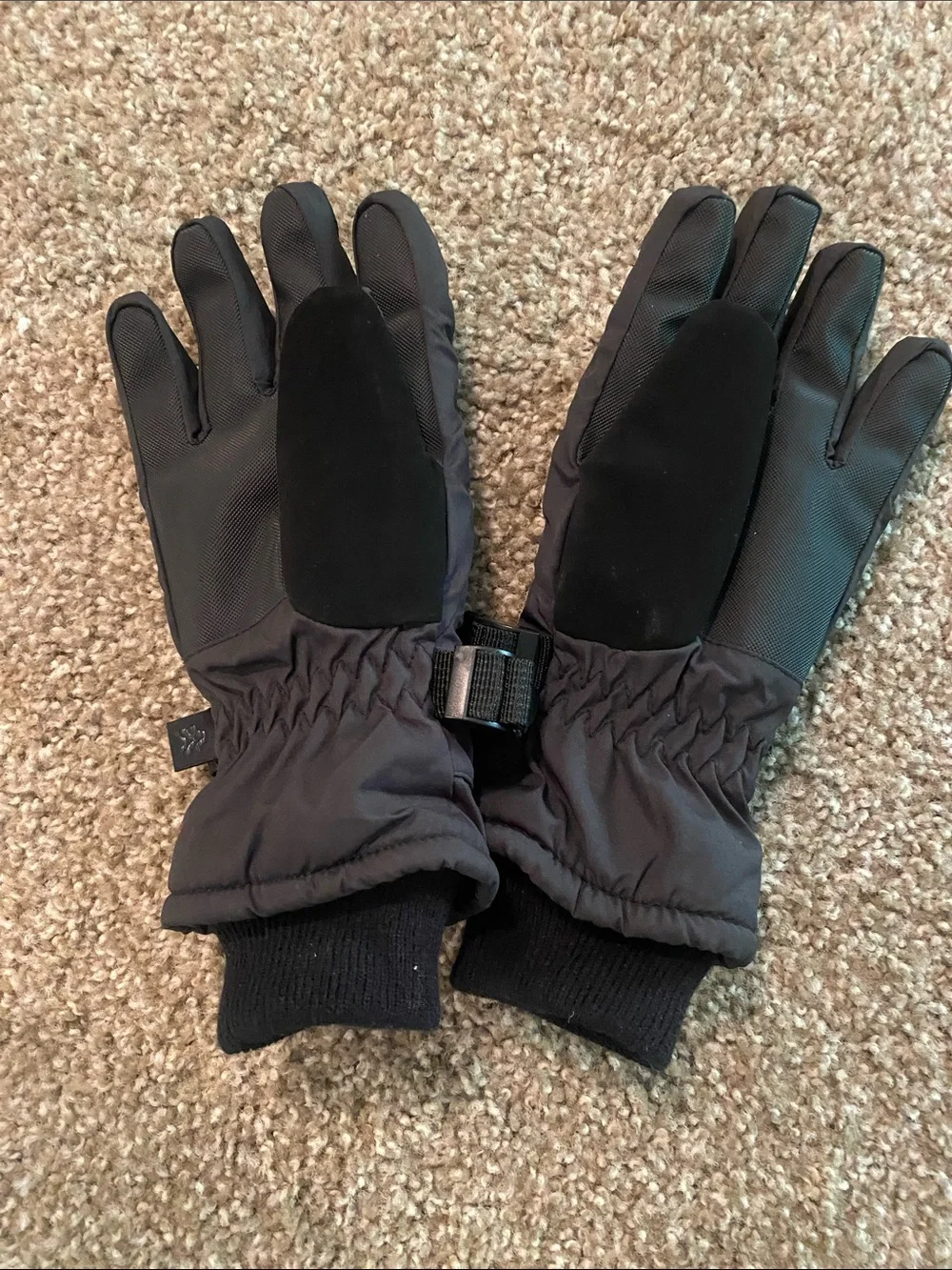 all in motion Black Kids Winter Mittens with Adjustable Strap